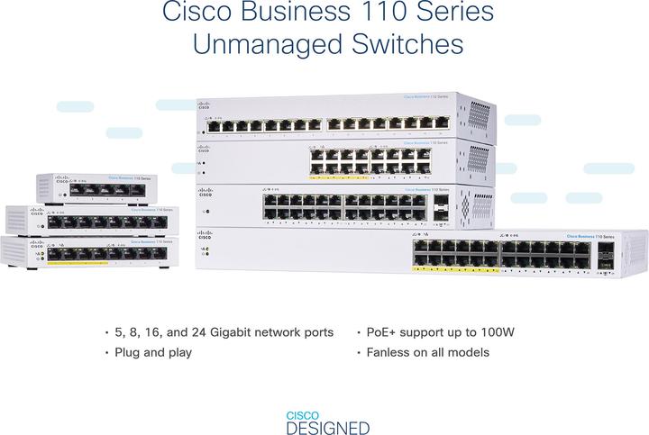 Produktbild Cisco Cbs110 Unmanaged L2 Gigabit (24 Ports)