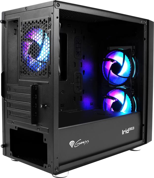 Productafbeelding Natec GENESIS Irid 353 ARGB - Micro Tower - PC - Acrylonitril Butadieen Styreen (ABS) - S (ATX, Mini-ATX)