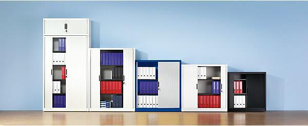Image du produit C+P Armoire à rideau avec store horizontal (100 x 42 x 166 cm)