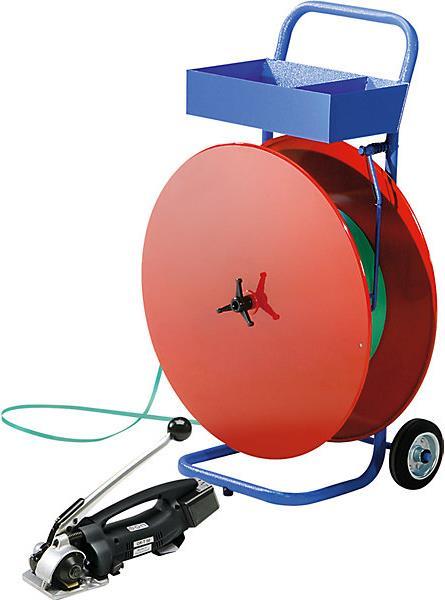 kaiserkraft PET strapping set with semi-automatic tensioning and sealing tool (2500 m)