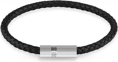 Guess Blackjack Leather Bracelet JUXB03238JWSTBK - Length: 22 cm (22 cm)
