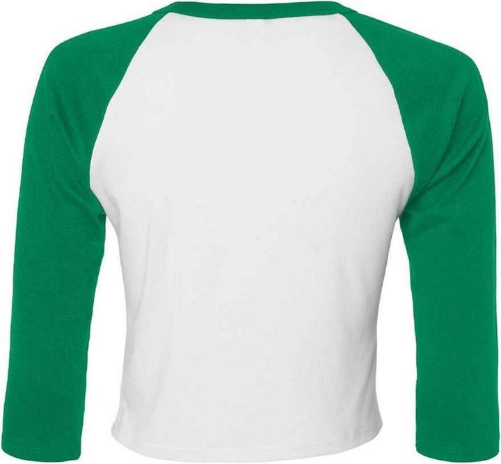 Actual product image Bella Canvas Womens/Ladies Micro-Rib Raglan 3/4 Sleeve T-Shirt (M)