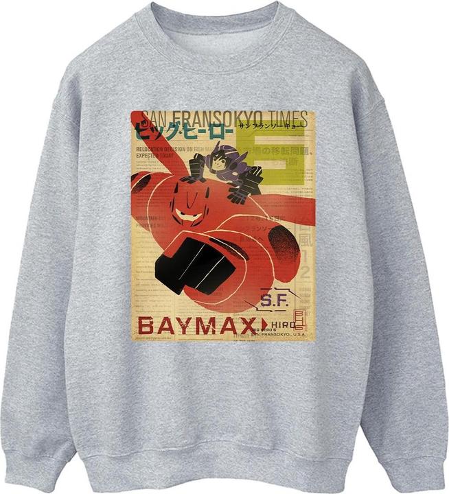 Disney Big Hero 6 Baymax Flying Baymax Newspaper Sweatshirt (XXL)