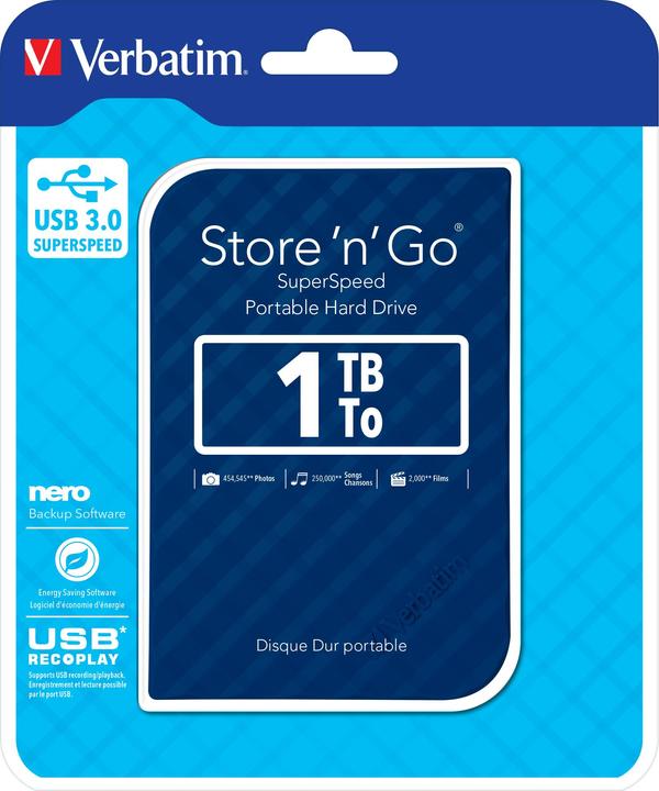 Produktbild Verbatim Store n Go 1TB USB 3.0 blue Gen 2 (1 TB)