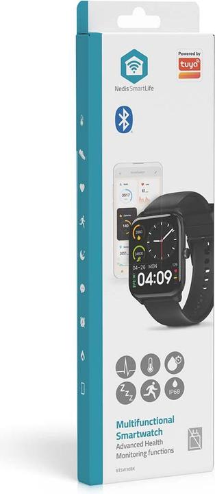 Actual product image Nedis SmartLife watch | LCD | IP68 | Maximum operating time: 14400 min | Android™ / IOS | Black (41 mm)