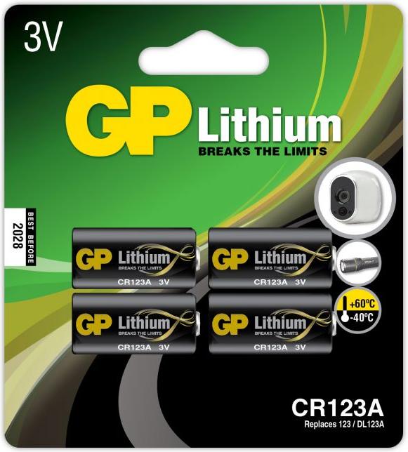 GP Batteries Lithium Battery CR123A (4 pcs, CR123A)