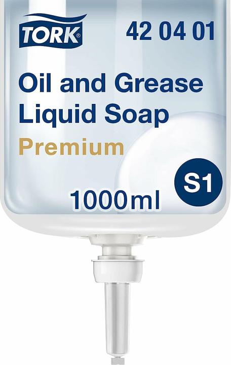 Produktbild Tork fettlösende Flüssigseife - 420401 - Flüssige Seife für S1/S11 Spender-Systeme, entfernt Öle und (Flüssigseife, 1000 ml)