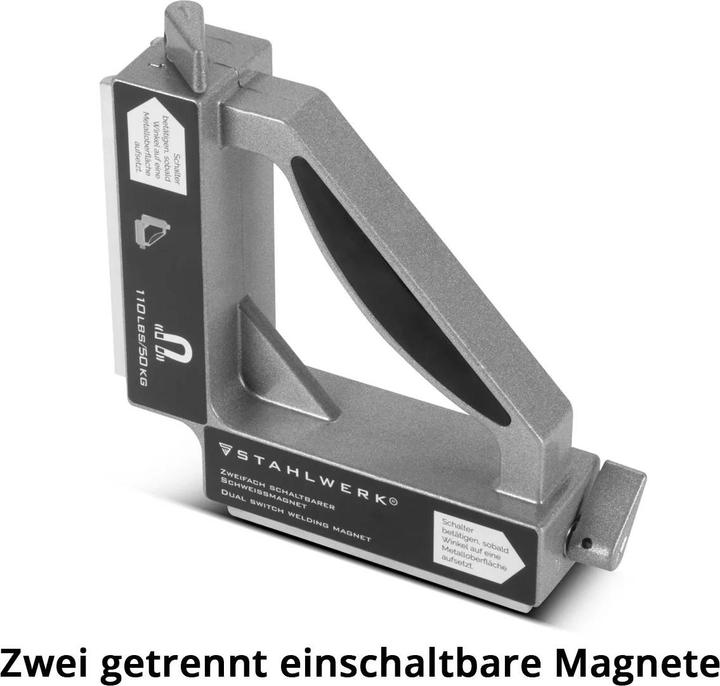 Produktbild Stahlwerk Zweifach Schaltbarer Schweissmagnet, 90 Grad Eckmagnet zwei Schaltern