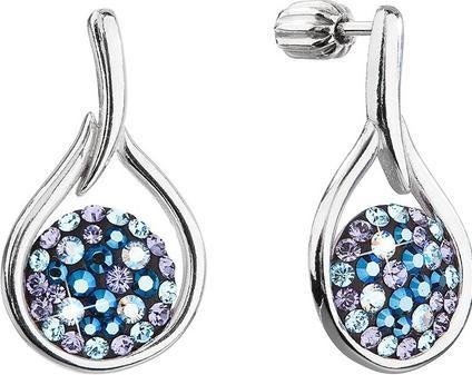 Evolution Group Timeless silver earrings with Swarovski 31305.3ue Style (L)