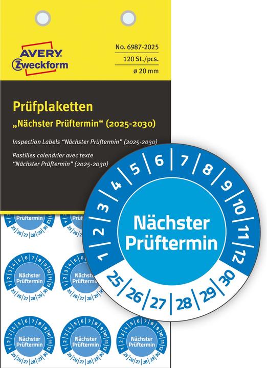 Produktbild Avery Prüfplaketten