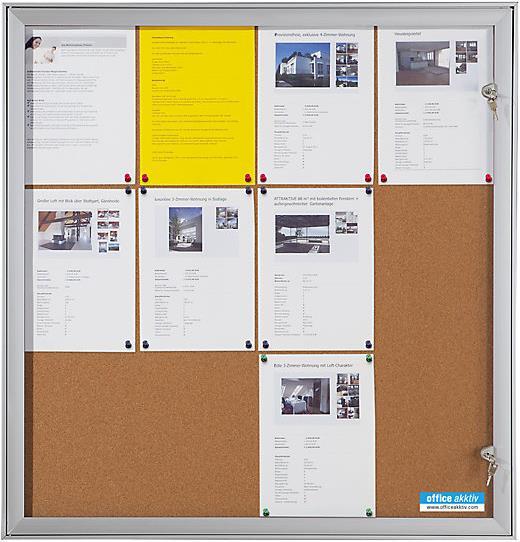 Immagine prodotto eurokraft pro Vetrina con porta a battente (Calamita, Bacheca, 74,5 x 100,5 cm)