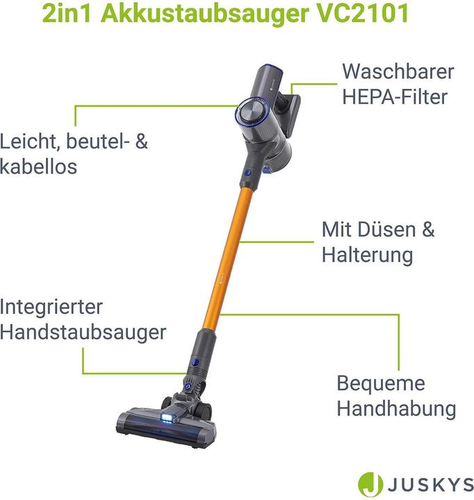 Actual product image Juskys Cordless hoover VC2101