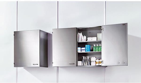Produktbild kaiserkraft Reinraum-Wandhängeschrank aus Edelstahl (40 cm, 75 cm)
