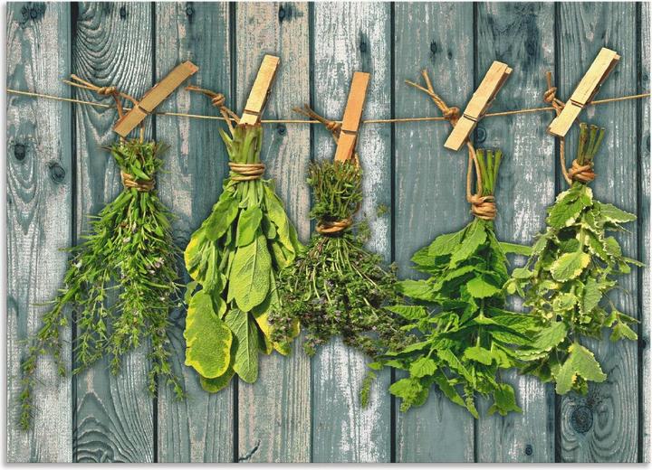 Image du produit Artland Dos de cuisine en aluminium Herbes aromatiques aspect bois