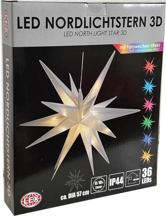 Produktbild Mojawo 3D LED Stern zum Hängen Weihnachtsbeleuchtung DIA 57cm Aussen IP44