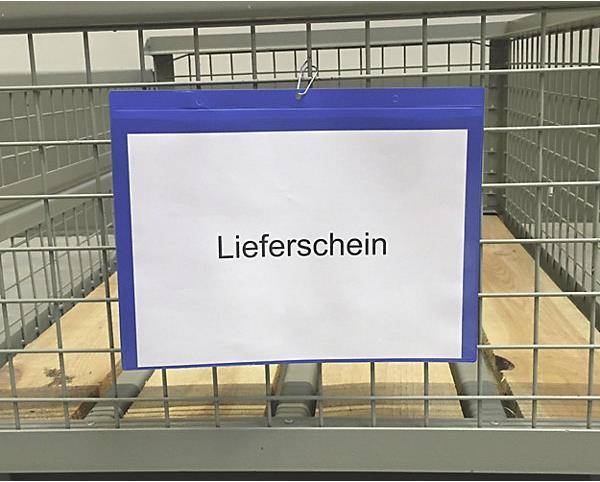 kaiserkraft Beschriftungstaschen mit Aufhängelochung, VE 100 Stk (A4)