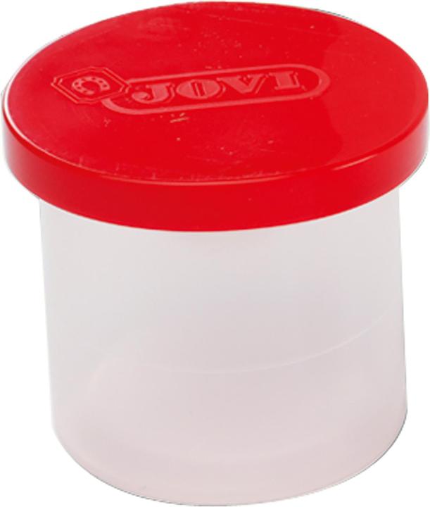 Actual product image Jovi Brush cup with spill protection, transparent/red, 5 pieces in box