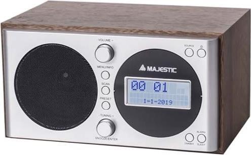 Produktbild Majestic Neu WR-162 DAB-Digitalradio Silber, Holz (DAB+, PLL, FM, DAB)
