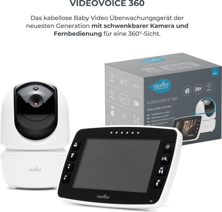 Produktbild Nuvita Audio-Video-Babyphone digital 4,3" mit Schwenk- und Neige-Kamera (Babyphone mit Kamera, 300 m)