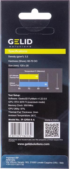 Actual product image Gelid Solutions TP-GP04-R-A Thermal Paste Thermal Pads (0.50 mm, 15 W/m K)