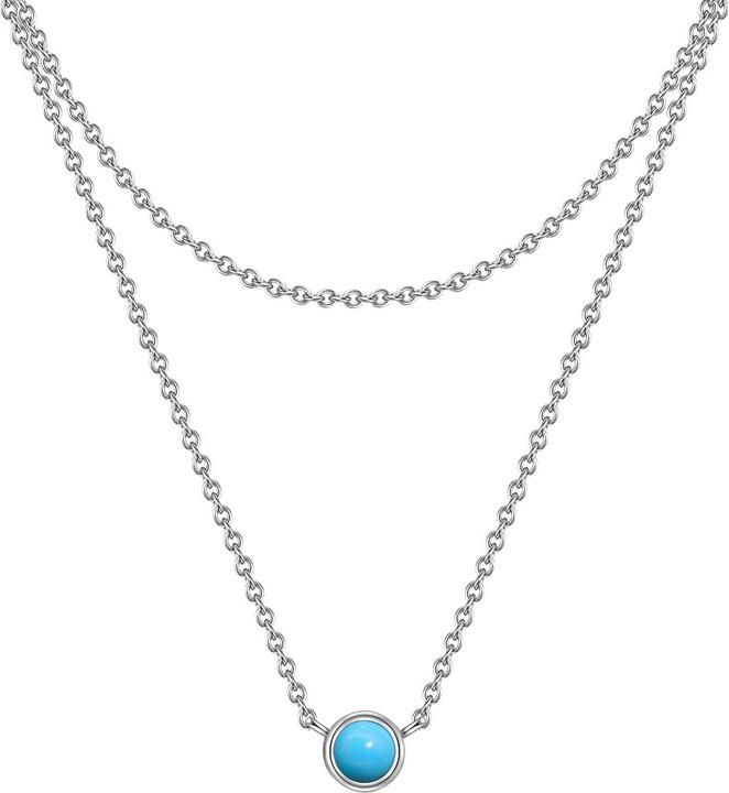 Immagine prodotto Glanzstücke München Catena da donna in argento turchese (rek.) 42,0/36,0 cm + 5,0 cm di estensione - 29882 (Argento)