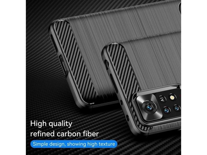 Produktbild Screenguard Xiaomi Redmi Note 11 Pro+ 5G Hülle Carbon Brushed Soft TPU (Xiaomi Redmi Note 11 Pro+ 5G)