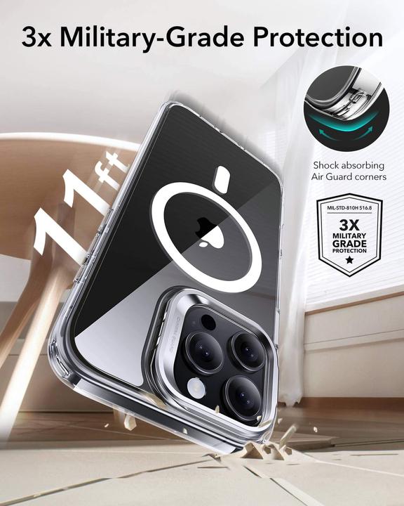 Produktbild ESR Classic Hybrid HaloLock Case mit Stash Stand (Apple iPhone 16 Pro)