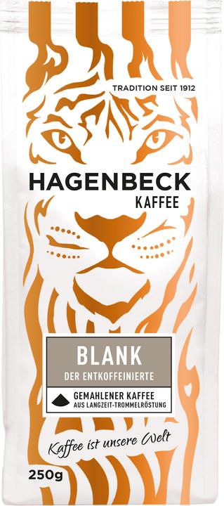 Produktbild Hagenbeck Kaffee Blank Entkoffeiniert 250g gemahlen (Mittlere Röstung, 250 g)