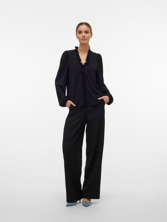 Immagine prodotto Vero Moda Vestibilità regolare Scollo a V Polsini elasticizzati Taglio voluminoso delle maniche Top Camicetta (XS)