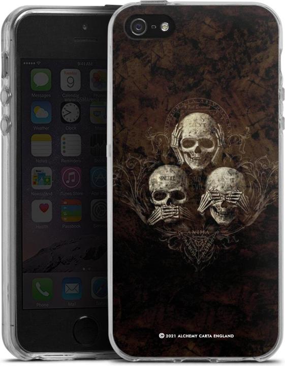 Produktbild DeinDesign Silikon Hülle für Apple iPhone 5s Handyhülle Case Smartphone Schutzhülle Art Gothic Totenköpfe (Apple iPhone 5s)
