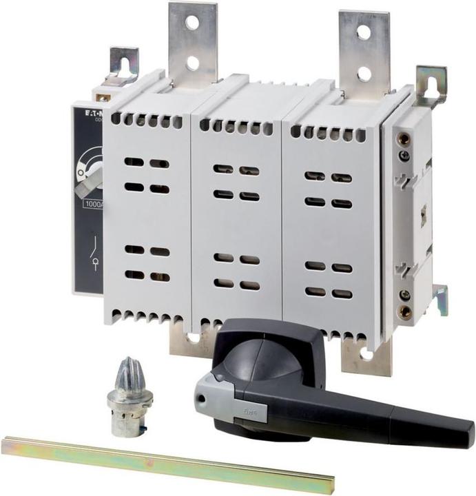 Produktbild Eaton DC-Lasttrennschalter, 1000 A, 2-polig, 1 NO-Kontakt, 1 NC-Kontakt, mit grauem Drehgriff
