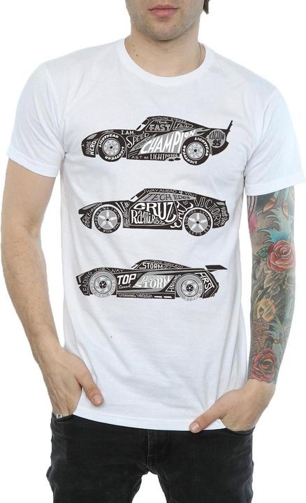 Immagine prodotto Disney Cars Text Racers Maglietta Uomo (L)