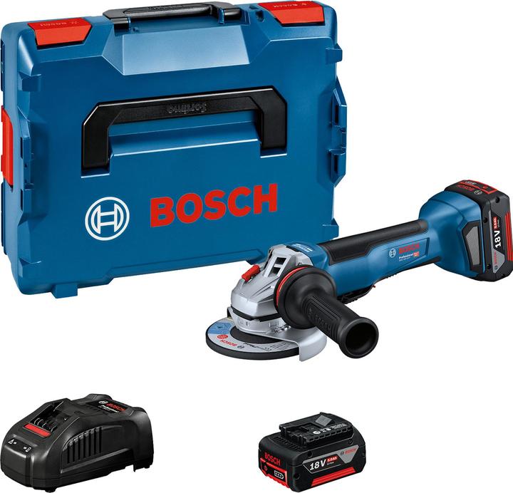 L-BOXX136N, Chargeur rapide GAL 1880 CV, Poignée supplémentaire Vibration Control, Bride de montage, Couvercle de sécurité, Écrou à dégagement rapide, 2 x batterie GBA 18V 5.0Ah