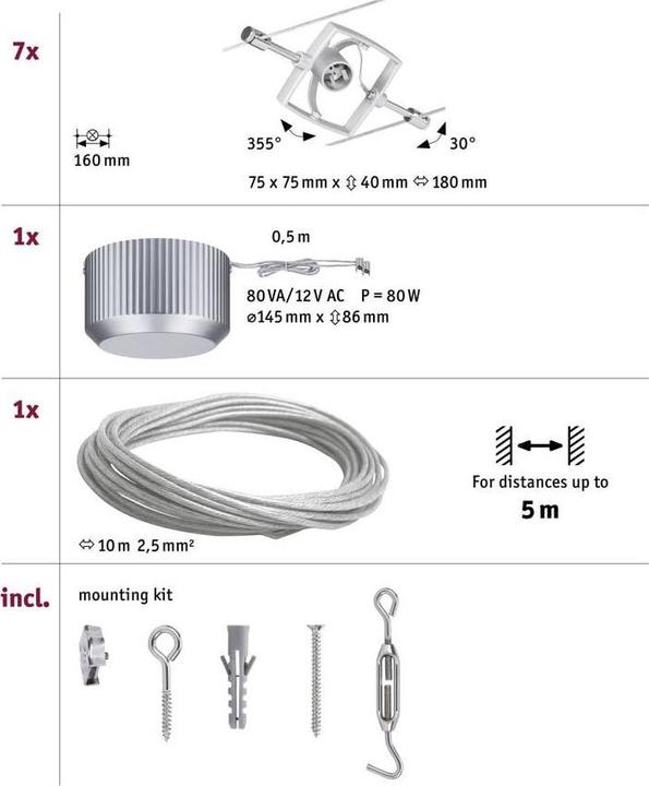 Image du produit Paulmann Kit système filaire MacII