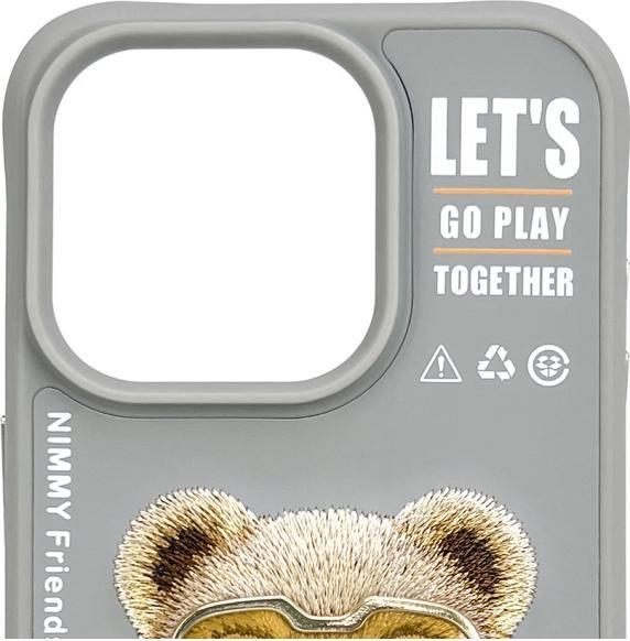 Produktbild Nimmy case iPhone 15 Pro Max 6.7" gray Cool&Cute 2.0 Bear (Apple iPhone 15 Pro Max)