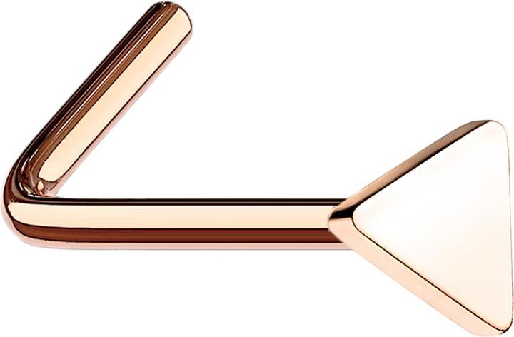Produktbild Star Piercing Nasenstecker gewinkelt rosegold mit Dreieck (ohne Messing, Chirurgenstahl 316L)