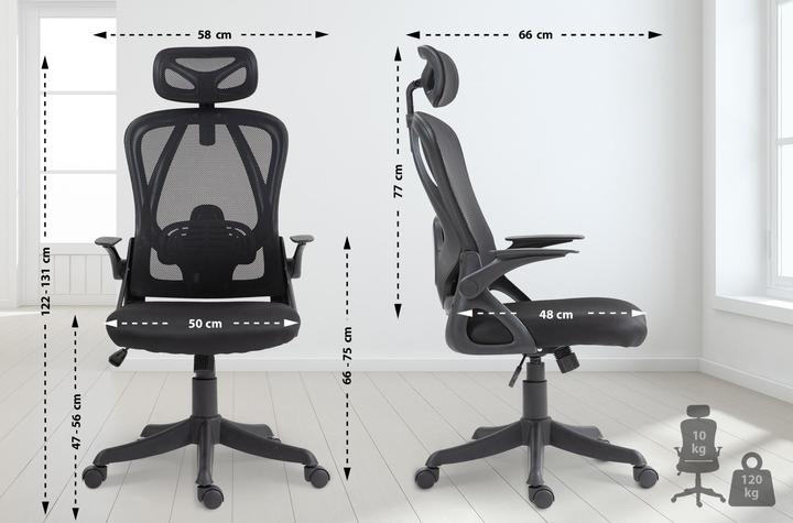 Produktbild CLP Bürostuhl Taos Ergonomischer Schreibtischstuhl mit Kopfstütze
