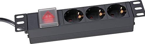 Produktbild Shiverpeaks S/CONN maximum connectivity 25,40cm (10"") Steckdosenleiste 3-fach, 1HE, schwarz (3 x, CEE 7/3, 2 m)