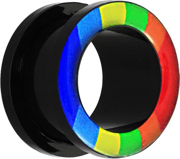 Produktbild Star Piercing Flesh Tunnel mit Regenbogenfarben (ohne Messing, Acryl)