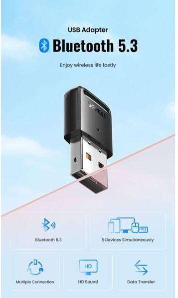 Image du produit Ugreen Adaptateur USB Bluetooth 5.3 (Emetteur & Récepteur)