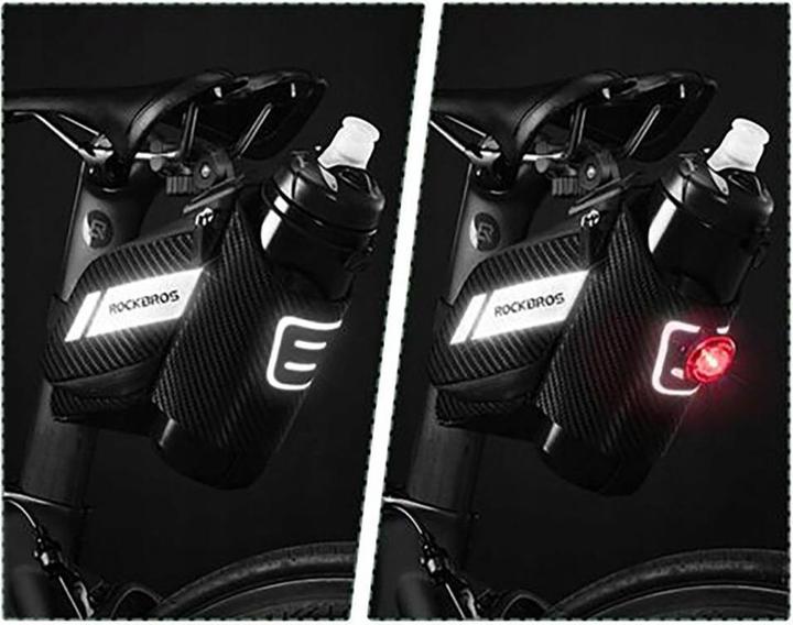 Actual product image Rockbros C32BK saddle bag 1.5 l with water bottle pocket - black (1.50 l, Frame bag)