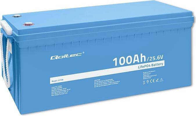 Produktbild Qoltec Akumulator LiFePO4 Litowo-Żelazowo-Fosforanowy | 25.6V | 100Ah | 2560Wh | BMS (12 V, 100 Ah)
