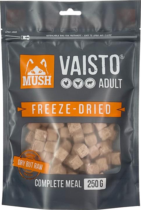 Actual product image Mush Vaisto Grey Freeze dried -chicken-turkey-lamb '250gr - (MUSH79324DK) (Adult, 1 pcs., 250 g)