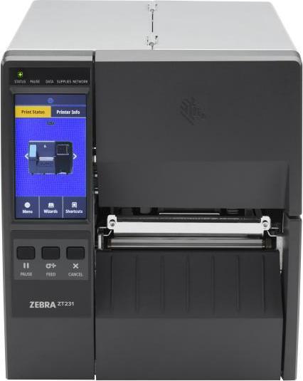 Produktbild Zebra ZT231, 12 Punkte/mm (300dpi), Disp. (Farbe), USB, USB-Host, RS232, BT (BLE), Ethernet, WLAN, E (300 dpi)