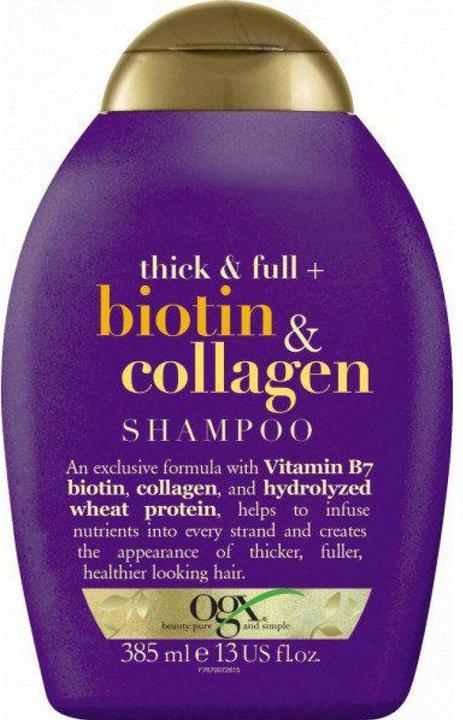 Produktbild Ogx ORGANIX Shampoo Biotin & Kollagen volumisierendes Shampoo 385ml (385 ml, Flüssiges Shampoo)