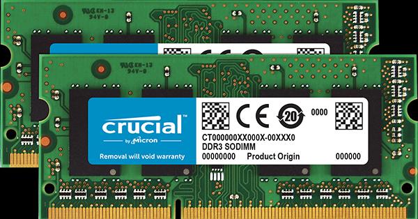 Actual product image Crucial Laptop Memory (2 x 8GB, 1600 MHz, DDR3L-RAM, SO-DIMM)