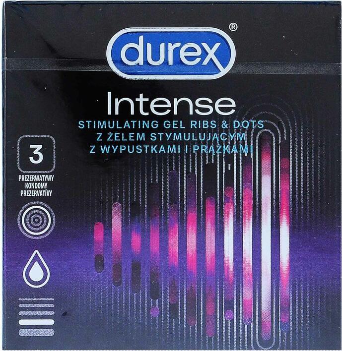 Produktbild Durex Intense ribbed condoms with tabs and stimulant gel 3pcs (3 Stk.)