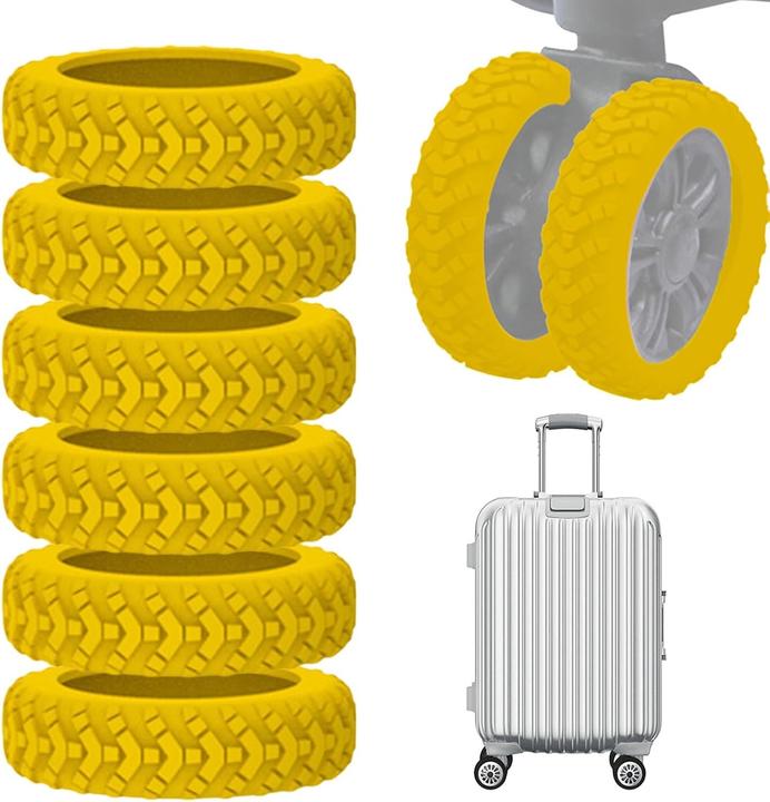 Swissdetector Suitcase tire cover - Silent - 8 Pcs - Yellow (Luggage scale)