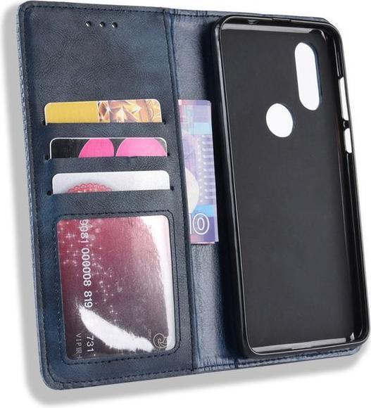 Produktbild MU Style Vintage Style Leder Bookcover Hülle (Motorola One Vision)