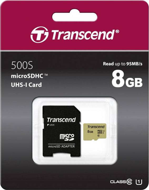 Immagine prodotto Transcend 8GB UHS-I U1 SD CARD (8 GB, microSDXC, U1, UHS-I)